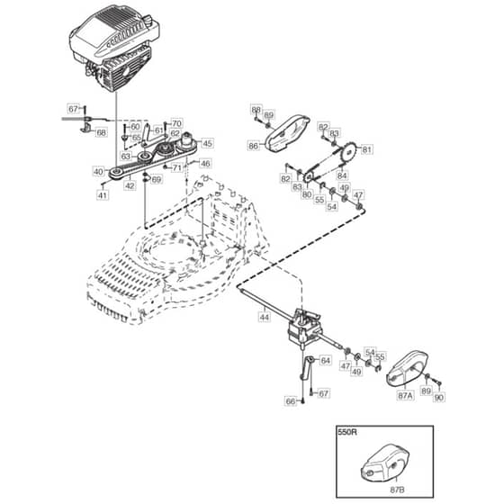 480R - 2003 - 12-5786-80 - Mountfield Rotary Mower Transmission Diagram