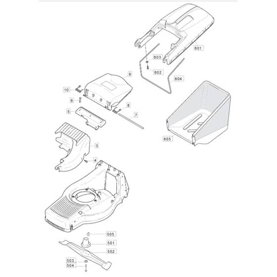 480R - 2005 - 12-5786-82 - Mountfield Rotary Mower Grass Bag Diagram