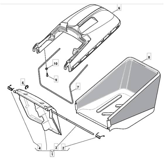 480R - 2006-2007 - 292505023/MOR - Mountfield Rotary Mower Grass Bag Diagram