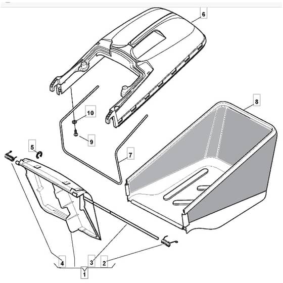 480R - 2005 - 292505033/MOR - Mountfield Rotary Mower Grass Bag Diagram