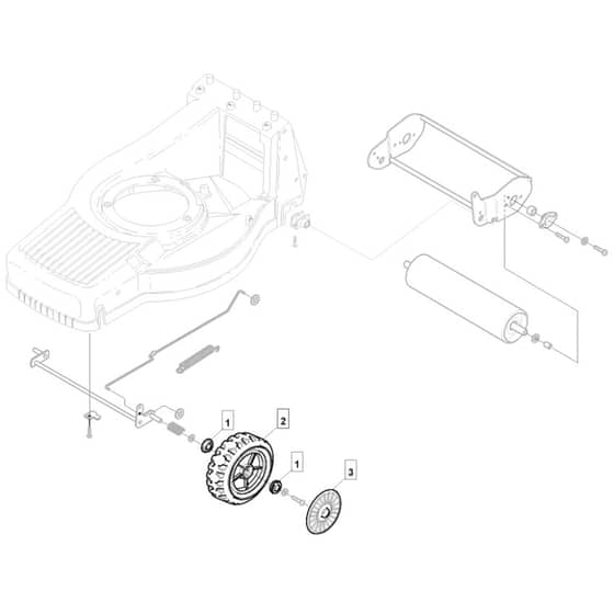 480R - 2005 - 292505033/MOR - Mountfield Rotary Mower Wheels Diagram