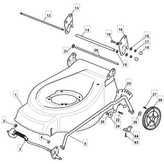 4810 PD BW - 2008 - 294487043/M08 - Mountfield Rotary Mower Deck Diagram