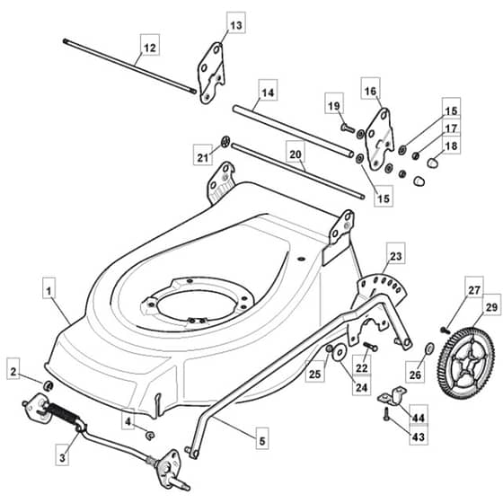 4810 PD BW - 2009 - 294487043/M09 - Mountfield Rotary Mower Deck Diagram