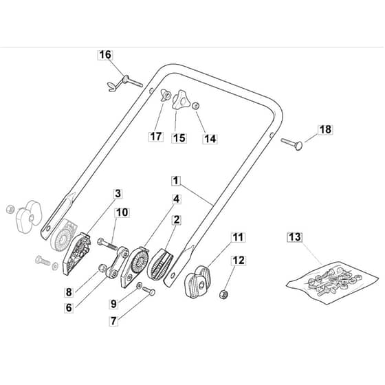 4810 PD BW - 2009 - 294487043/M09 - Mountfield Rotary Mower Lower Handle Diagram