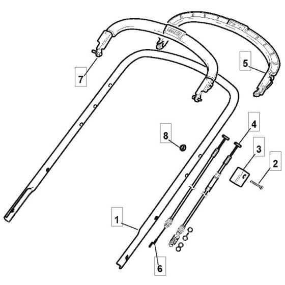 4810 PD BW - 2009 - 294487043/M09 - Mountfield Rotary Mower Upper Handle Diagram