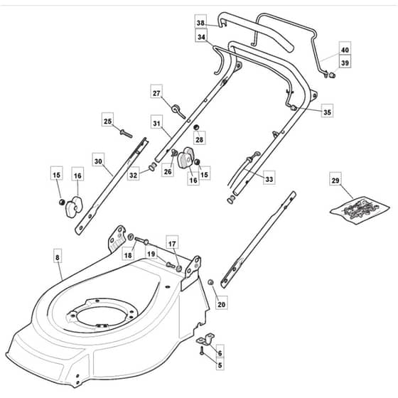 4810 R PD - 2008 - 294487043/MO8 - Mountfield Rotary Mower Upper Handle Diagram
