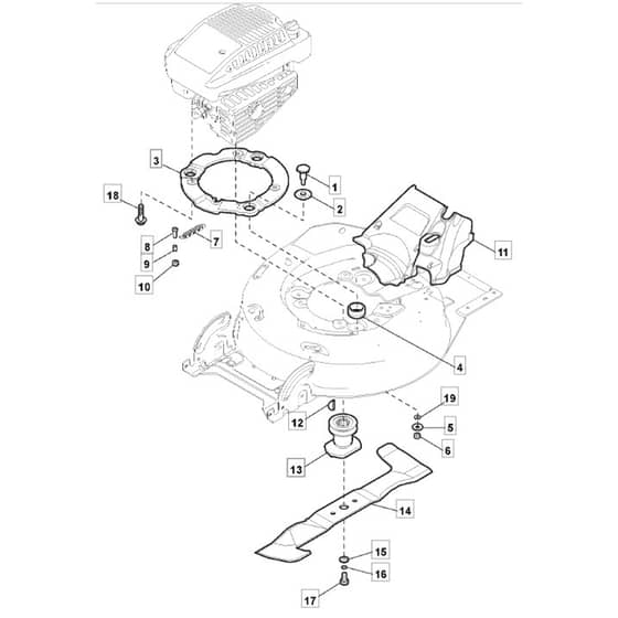 481 PD 4S AVS - 2010 - 290503043/M10 - Mountfield Rotary Mower Blade Diagram