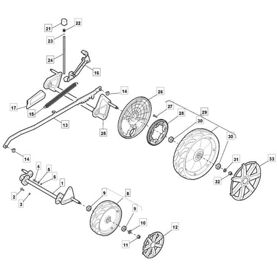 481 PD 4S AVS - 2010 - 290503043/M10 - Mountfield Rotary Mower Wheels Diagram