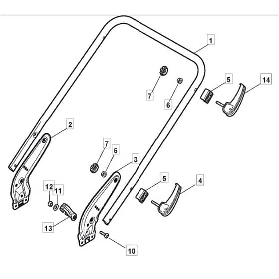 4820 HP - 2014-2022 - 299481123/MTF - Mountfield Rotary Mower Lower Handle Diagram