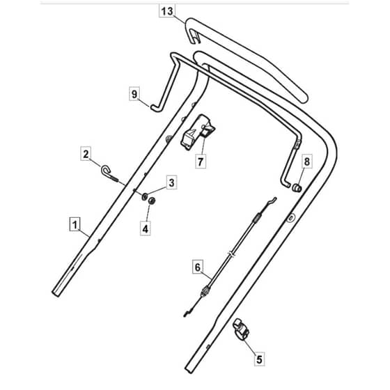 4820 HP - 2014-2022 - 299481123/MTF - Mountfield Rotary Mower Upper Handle Diagram
