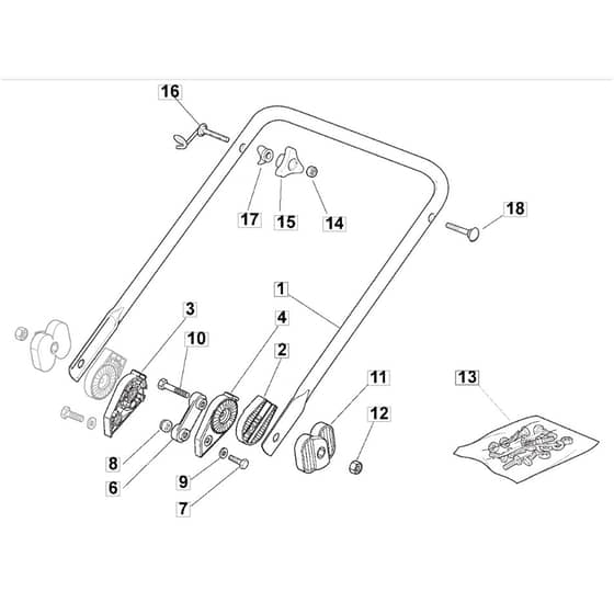 4820 PD - 2009 - 294485023/M09 - Mountfield Rotary Mower Lower Handle Diagram