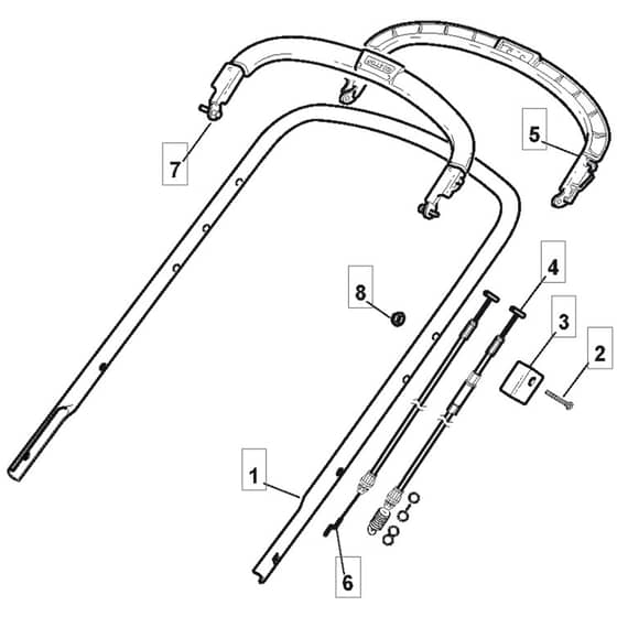 4820 PD - 2010-2013 - 294485123/MTF - Mountfield Rotary Mower Upper Handle Diagram