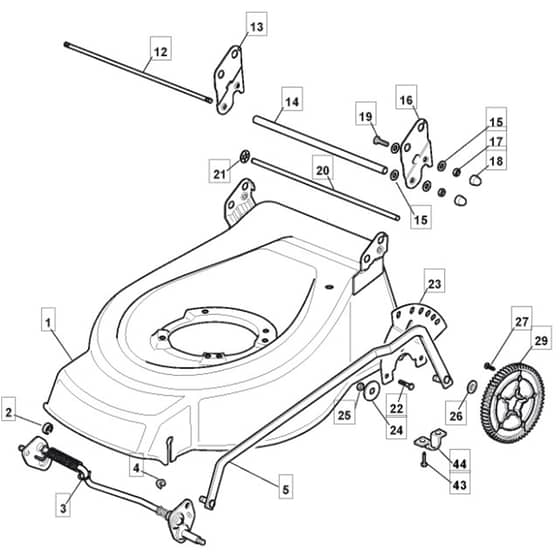 4820 PD BW - 2010-2013 - 294487023/MTF - Mountfield Rotary Mower Deck Diagram