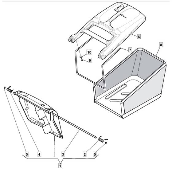 4820 PD BW EL 4S - 2016-2022 - 299487623/MTF - Mountfield Rotary Mower Grass Bag Diagram