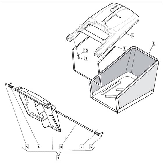 4830 HP - 2021-2022 - 299482238/MTF - Mountfield Rotary Mower Grass Bag Diagram