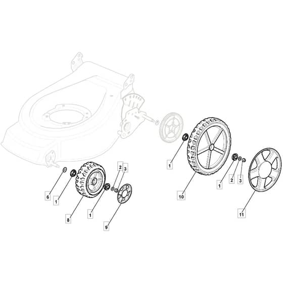 4830 PD BW - 2008 - 294487033/M08 - Mountfield Rotary Mower Wheels Diagram