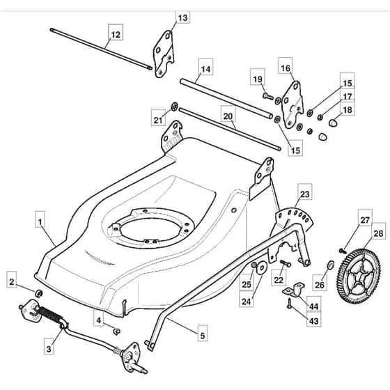 4830 PD INOX - 2009 - 291477033/M09 - Mountfield Rotary Mower Deck Diagram