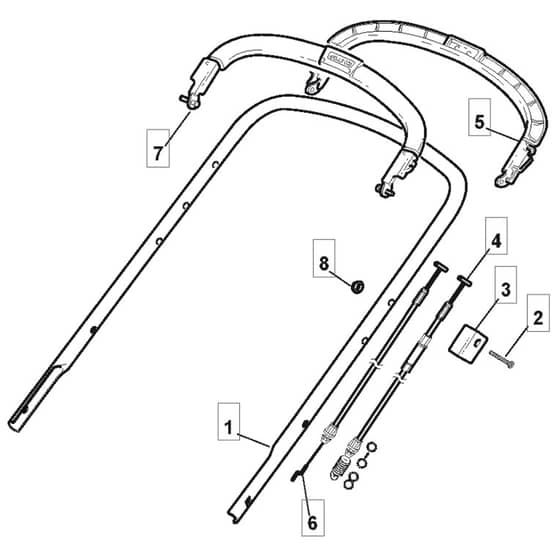 4830 PD INOX - 2009 - 291477033/M09 - Mountfield Rotary Mower Upper Handle Diagram
