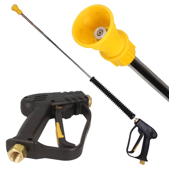 Pressure Washer Gun Assembly 900mm Straight Lance, Nozzle, Fixed Trigger - 3/8" BSP Fittings