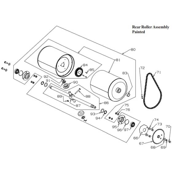 Masport 500 - 019085 - Jan 2011  7413291 - Rear Roller Assembly