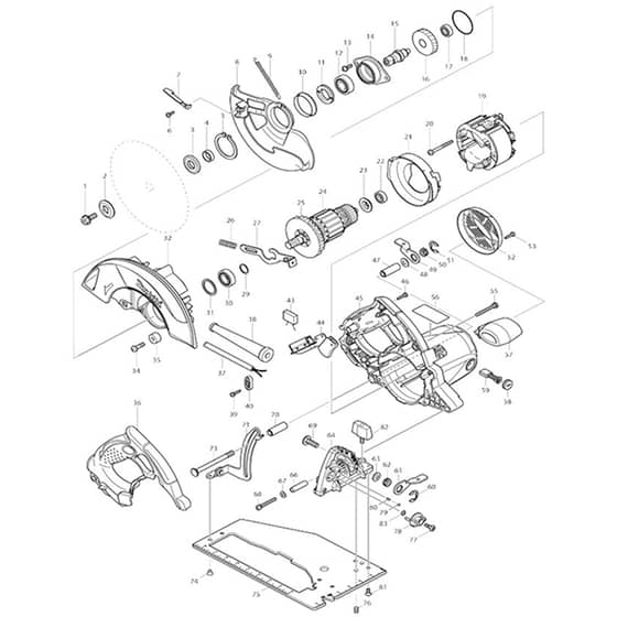 Makita 5007N - Circular Saw 185mm - Power Tool Diagram
