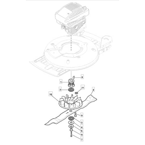 5010 PD SILENT - 2008 - 291552043/M08 - Mountfield Rotary Mower Blade Diagram