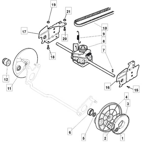 5010 PD SILENT - 2009 - 291552043/M09 - Mountfield Rotary Mower Transmission Diagram