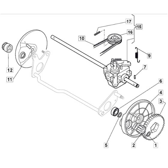 5020 PD - 2008 - 291502043/M08 - Mountfield Rotary Mower Transmission Diagram