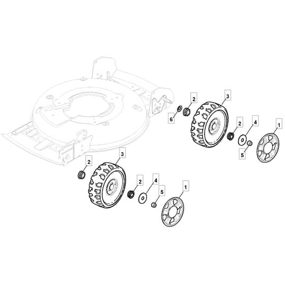 5020 PD - 2008 - 291502043/M08 - Mountfield Rotary Mower Wheels Diagram