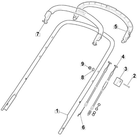 5020 PD - 2009 - 299275323/MEE - Mountfield Rotary Mower Upper Handle Diagram