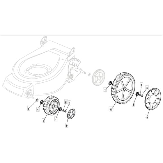 510 PD 4S BW INOX - 2010 - 291597023/M09 - Mountfield Rotary Mower Wheels Diagram
