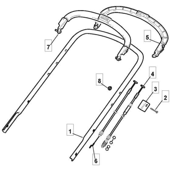511 PD INOX - 2010 - 291592043/M10 - Mountfield Rotary Mower Upper Handle Diagram