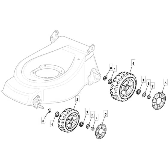 511 PD INOX - 2010 - 291592043/M10 - Mountfield Rotary Mower Wheels Diagram