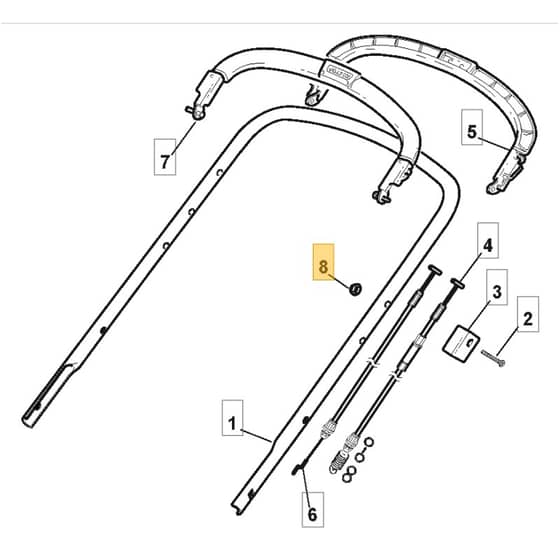 512 PD - 2007 - 294538033/MO7 - Mountfield Rotary Mower Upper Handle Diagram
