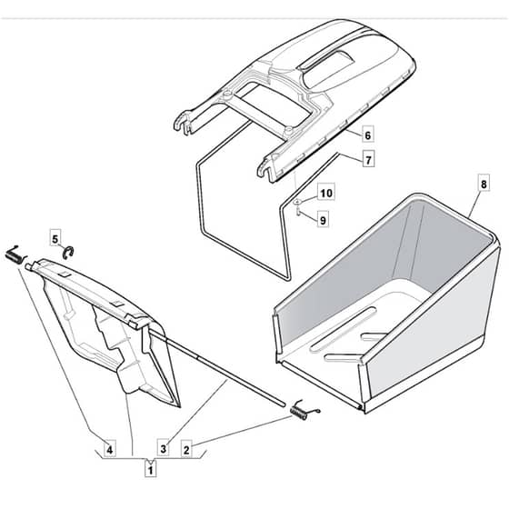 513 PD_BW - 2007 - 291537043/MO7 - Mountfield Rotary Mower Grass Bag Diagram