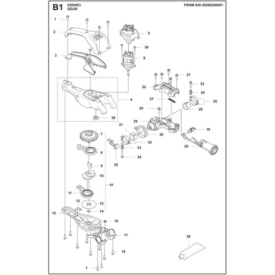 Husqvarna 520iHE3 - 967915813 - Gear Housing 01