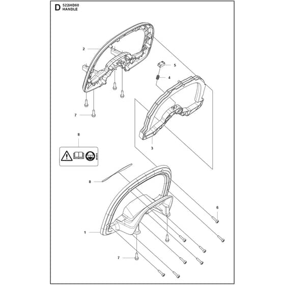 Husqvarna 522iHD60 - 970466002 - Handle