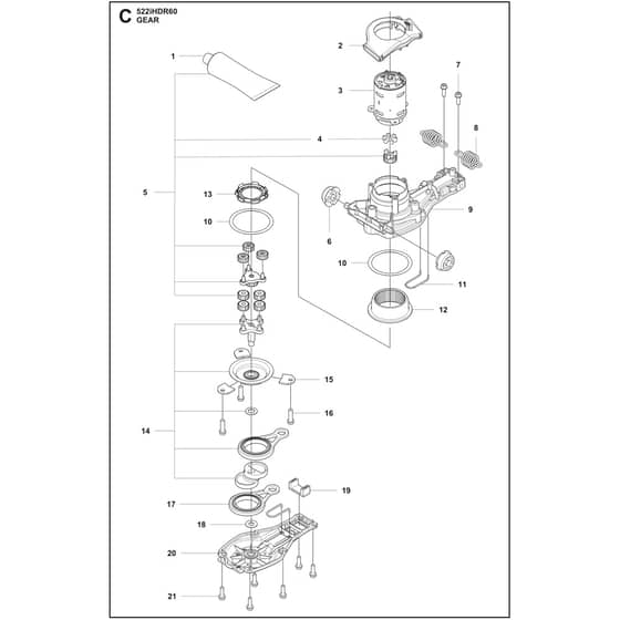 Husqvarna 522iHDR60 - 970466202 - Gears