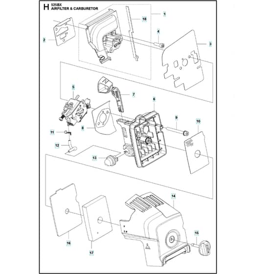Husqvarna 525 BX - Carburetor / Air Filter