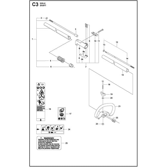 Husqvarna 525LK - 967148301 - Shaft