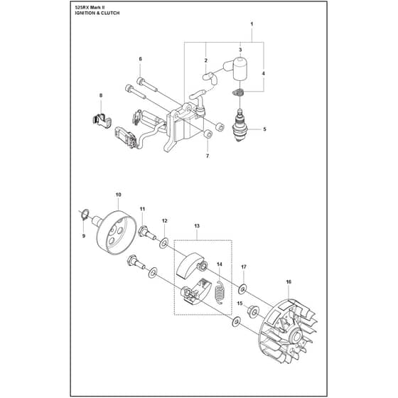 Husqvarna 525RX Mark II - 970446601 - Ignition System And Clutch