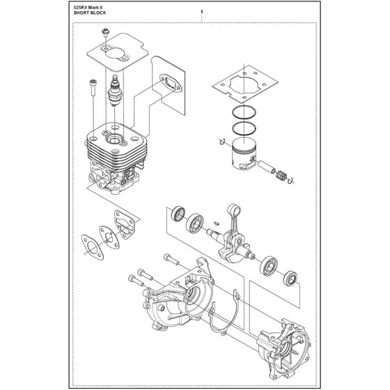 Husqvarna 525RX Mark II - 970446601 - Short Block