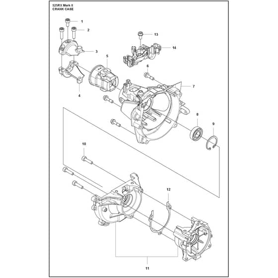 Husqvarna 525RX Mark II - 970446601 - Crankcase