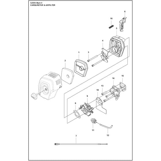 Husqvarna 525RX Mark II - 970446601 - Carburetor And Air Filter