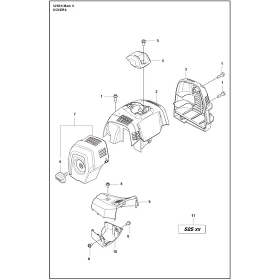 Husqvarna 525RX Mark II - 970446601 - Covers