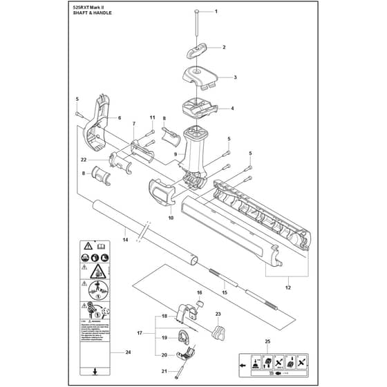 Husqvarna 525RXT Mark II - 970446701 - Shaft And Handle