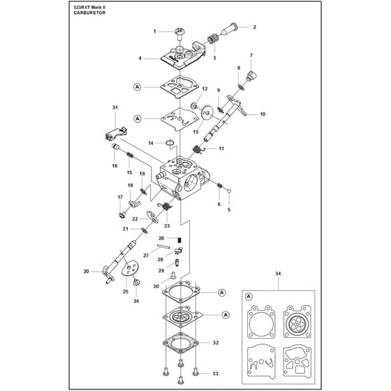 Husqvarna 525RXT Mark II - 970446701 - Carburetor