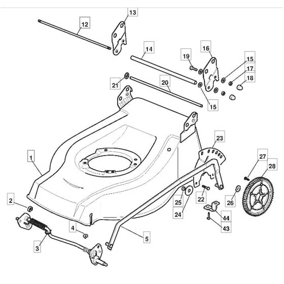 5310 PD BW INOX - 2009 - 29159704/M09 - Mountfield Rotary Mower Deck Diagram
