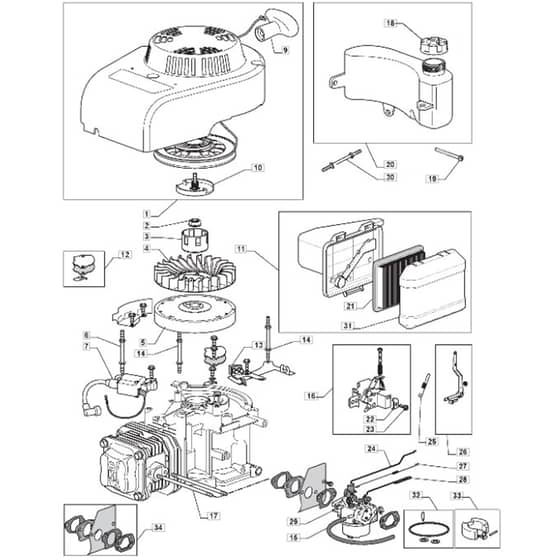 5310 PD BW INOX - 2009 - 29159704/M09 - Mountfield Rotary Mower Engine Diagram