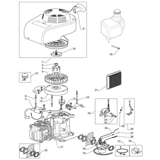 5310 PD BW SILENT - 2008 - 291577043/M08 - Mountfield Rotary Mower WBE0701 Engine Diagram